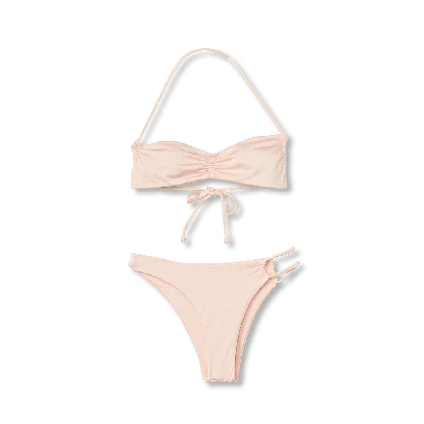 THE BEQUIA - RUCHED BANDEAU SHIMMER TOP